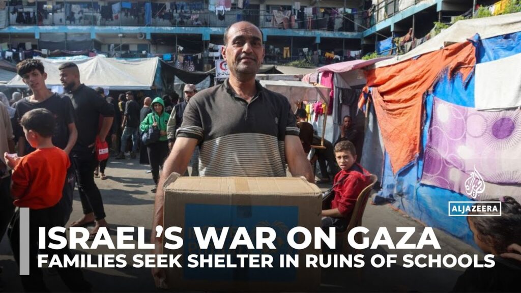 Displaced Gaza families shelter in destroyed schools amid bombardment and overcrowding