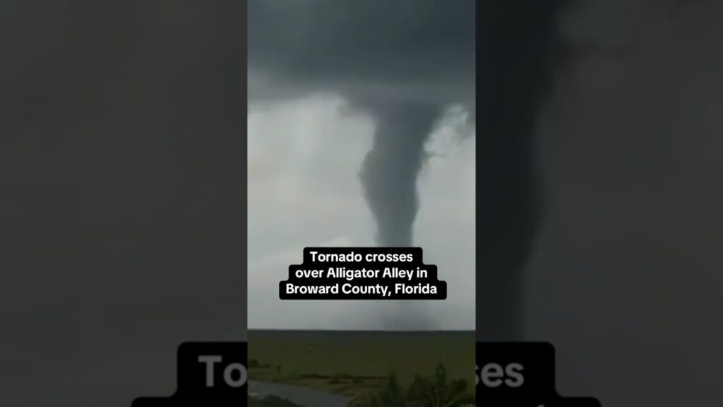 Tornado crosses over Alligator Alley in Florida #shorts