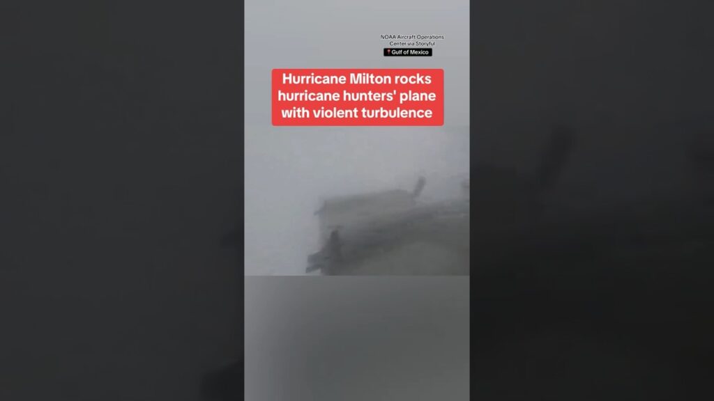 Milton rocks hurricane hunters’ plane with violent turbulence #shorts