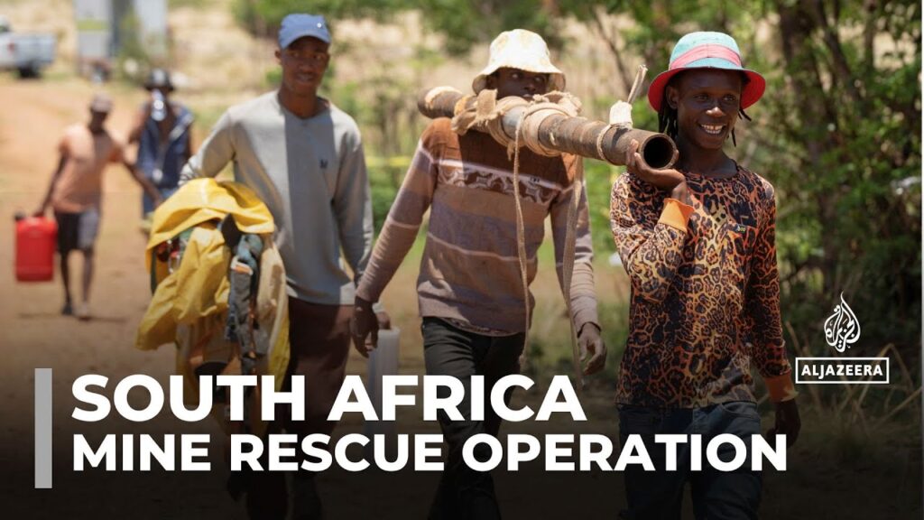 South Africa mine rescue operation: Experts lower camera into disused gold mine