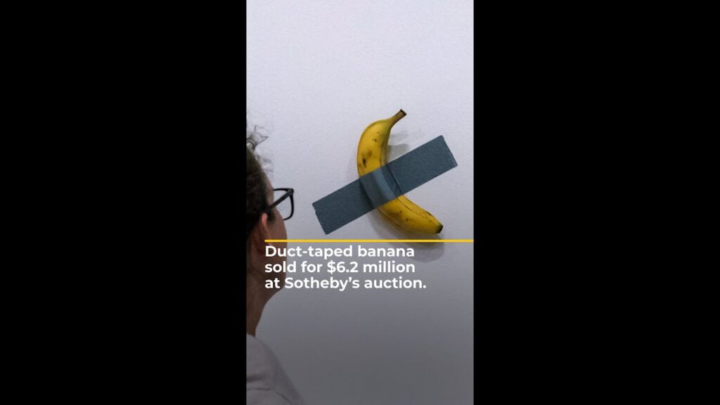 Going bananas: Duct-taped fresh fruit sells for millions at Sotheby’s | AJ #shorts