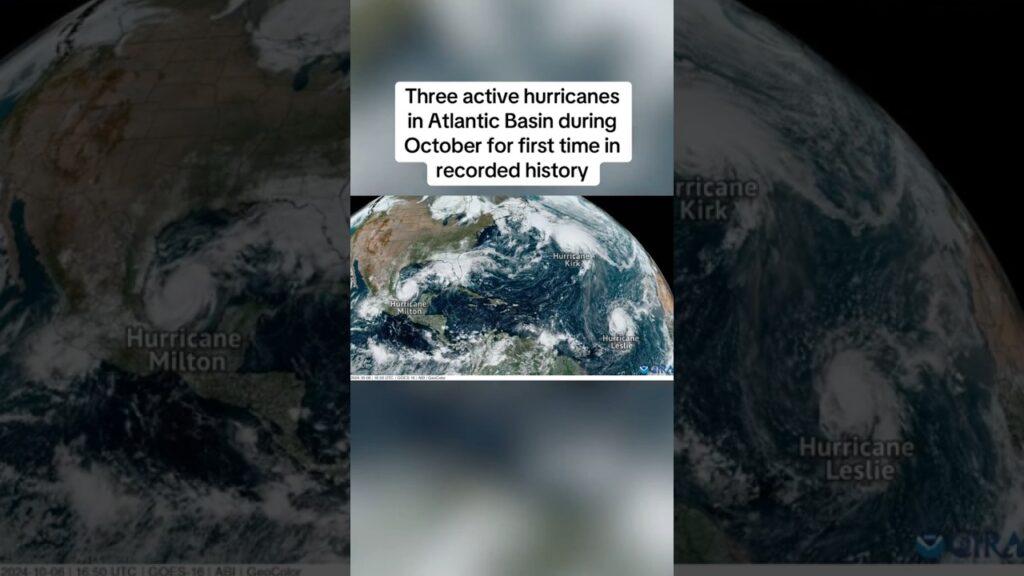 3 active hurricanes in Atlantic Basin for first time in recorded history #shorts