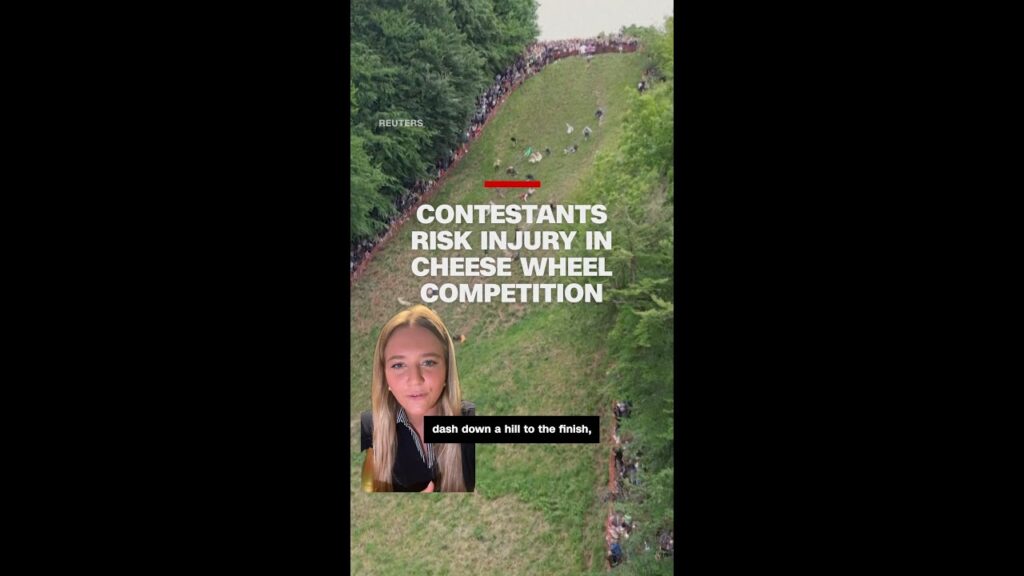 Contestants risk injury in cheese wheel competition