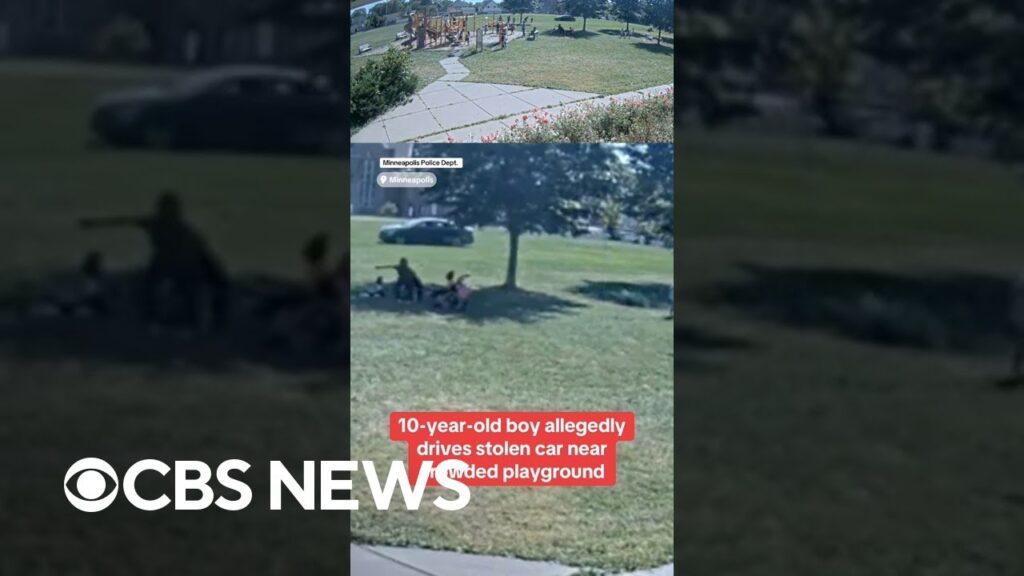 10-year-old boy allegedly drives a stolen car near crowded playground #shorts