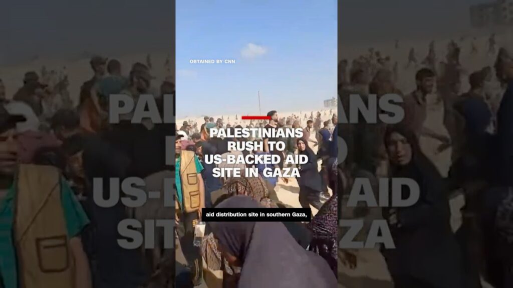 Video shows desperate Palestinians rushing to US-backed aid site in Gaza