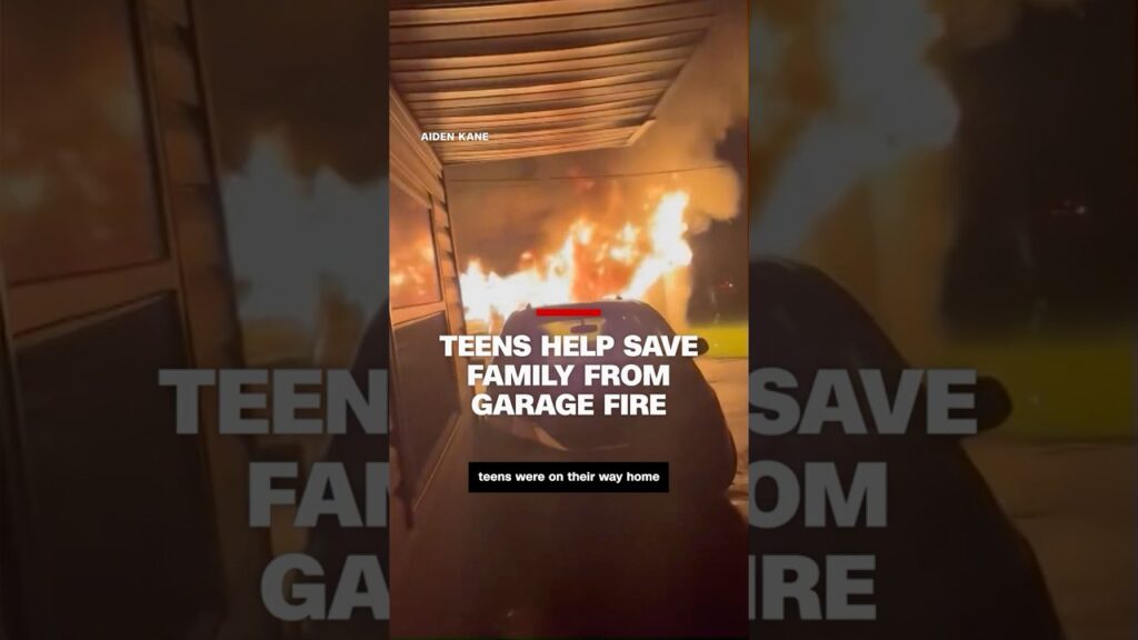 Teens help rescue family from garage fire