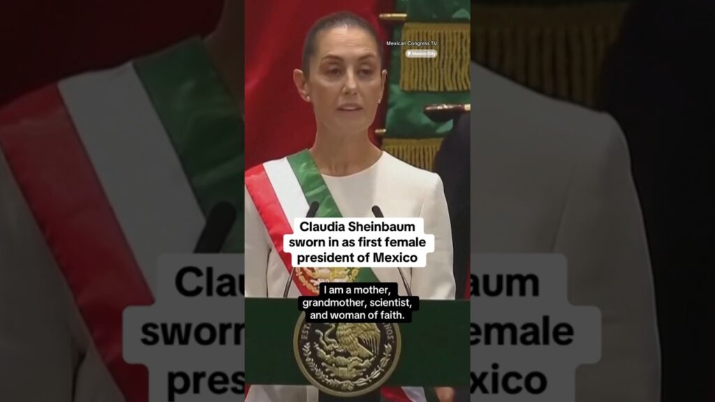 Claudia Sheinbaum sworn in as first woman president of Mexico #shorts