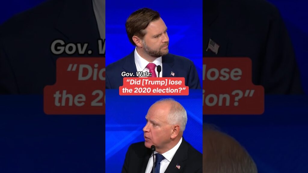 Walz asks Vance if Trump lost 2020 election #shorts