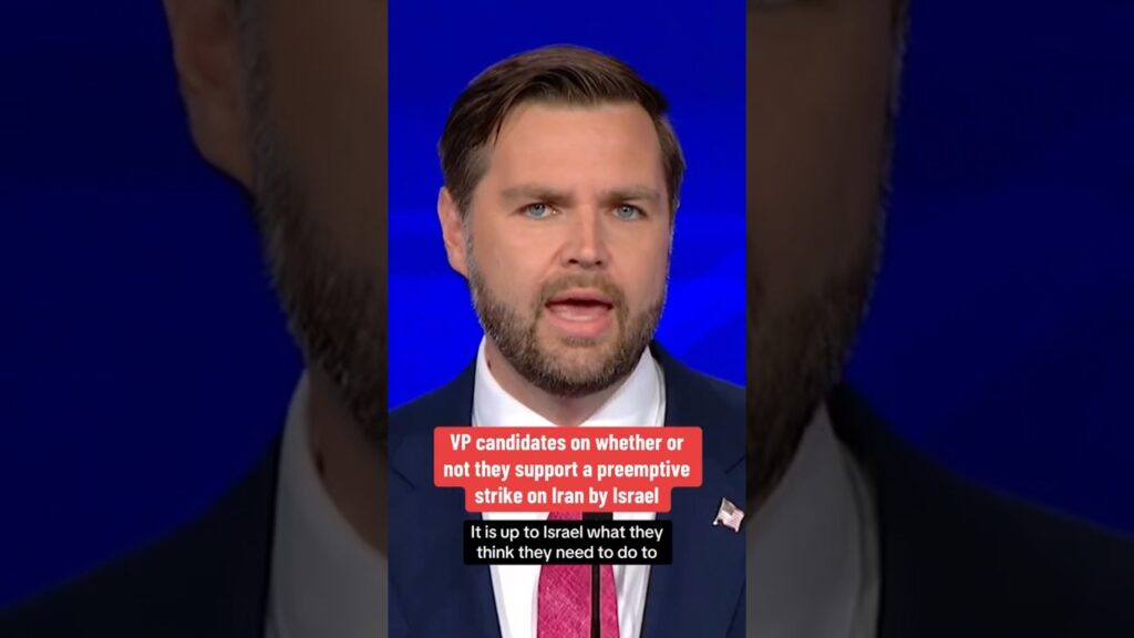 VP candidates on whether or not they support a preemptive strike on Iran by Israel #shorts