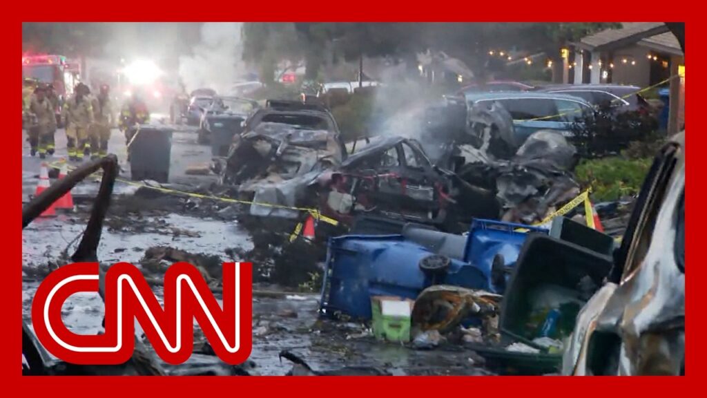 Business jet crashes into San Diego neighborhood, setting homes and cars on fire