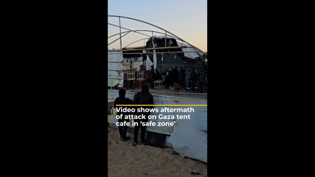 Israeli attack kills Palestinians in Gaza ‘safe zone’ tent cafe | AJ #shorts