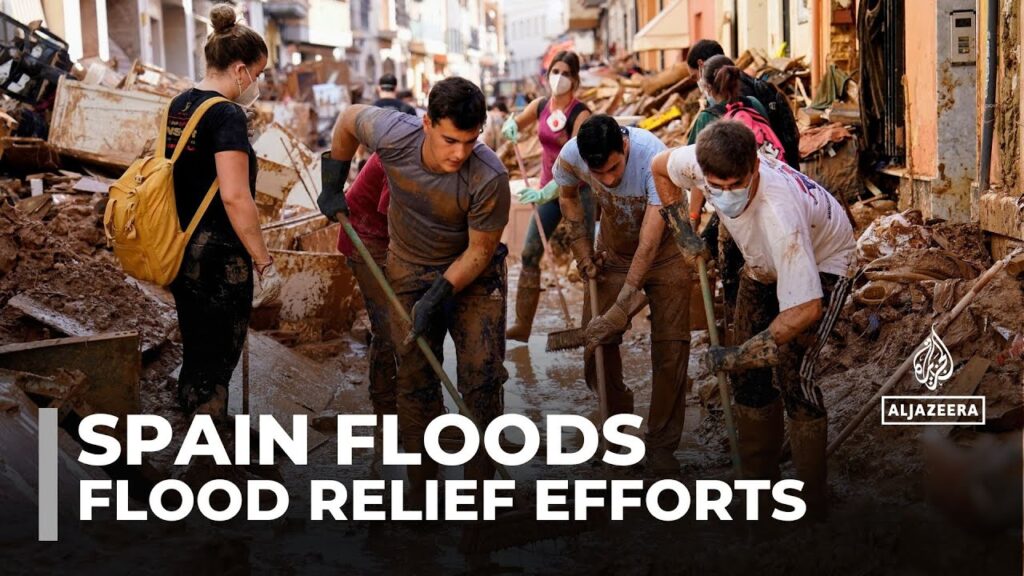 Spain floods: Volunteers continue helping with recovery efforts