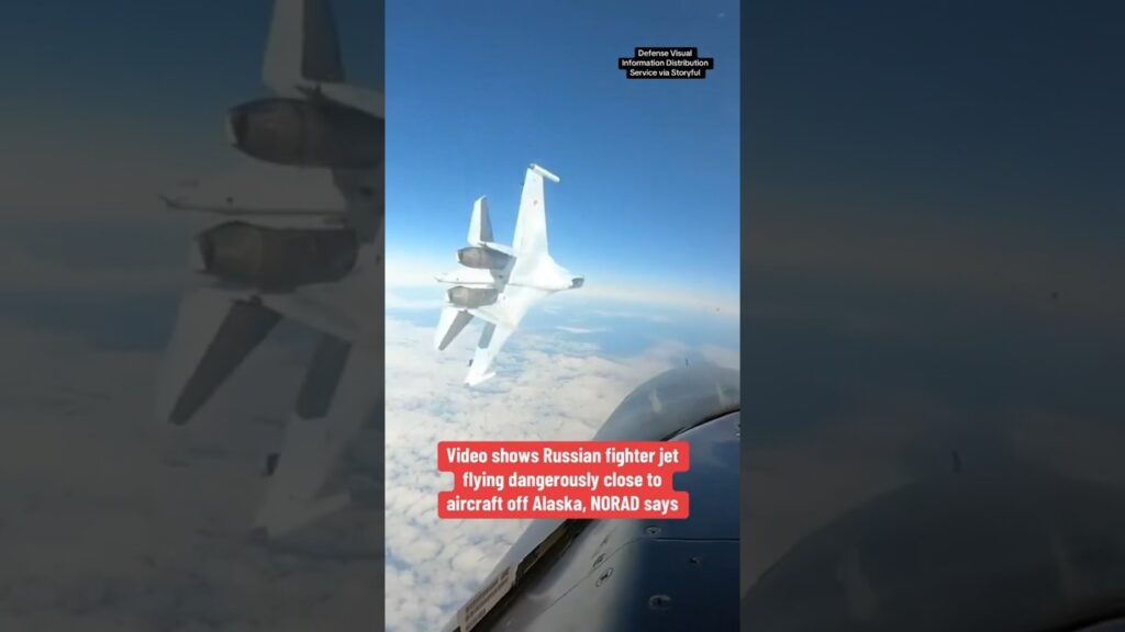 Russian jet flys dangerously close to aircraft off Alaska, NORAD says #shorts