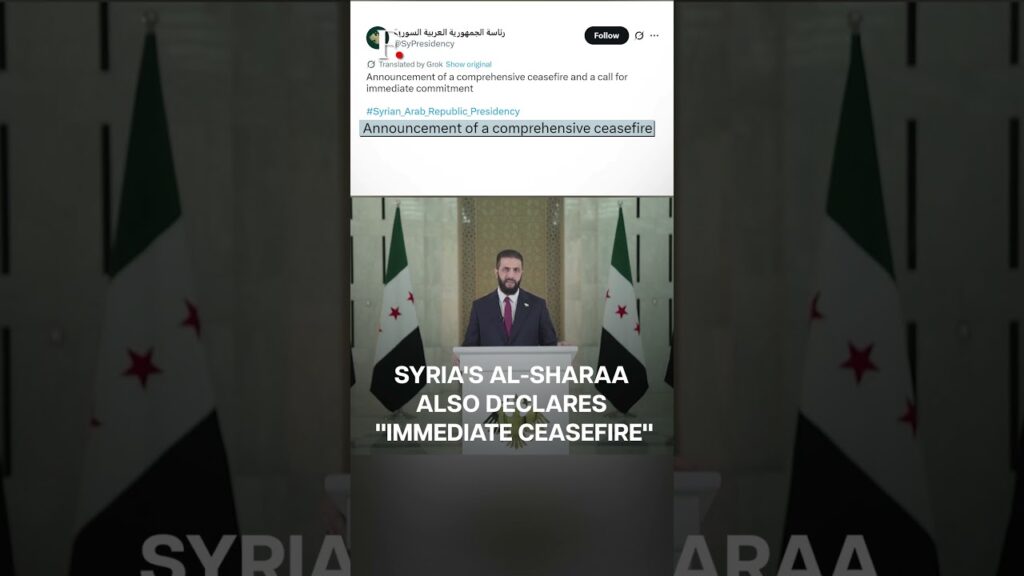 US: Israel & Syria Agree To Ceasefire After Sectarian Clashes, Strikes | Subscribe to Firstpost