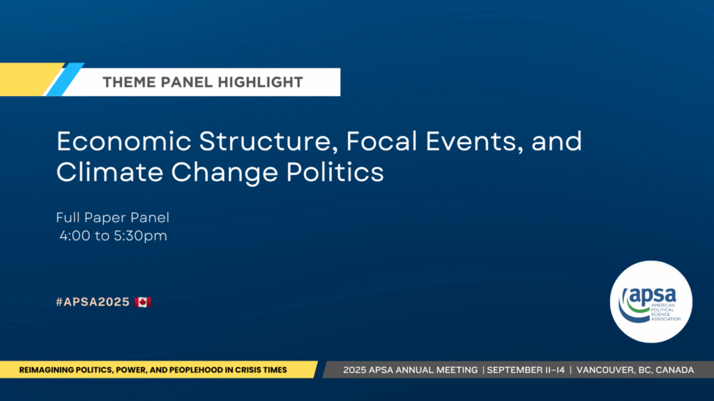 Economic Structure, Focal Events, and Climate Change Politics –