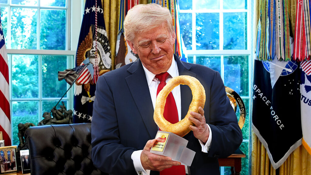 Frito-Lay CEO Gifts Trump Gold Funyun