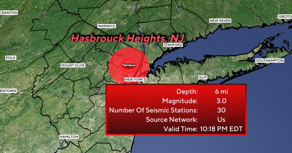 Earthquake in Bergen County shakes parts of New Jersey, New York