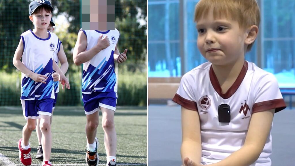 ‘Fake name Vladimir Putin gave to hidden sons with gymnast revealed’ as tyrant’s boys seen in footage for first time