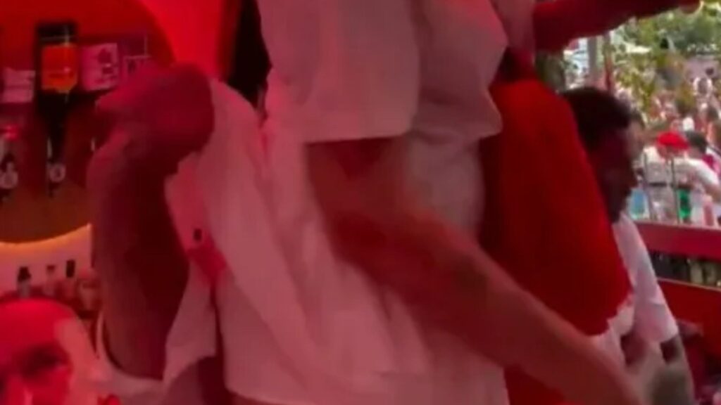 ‘French rugby legend’ filmed lifting up skirt of influencer while sitting underneath her during festival