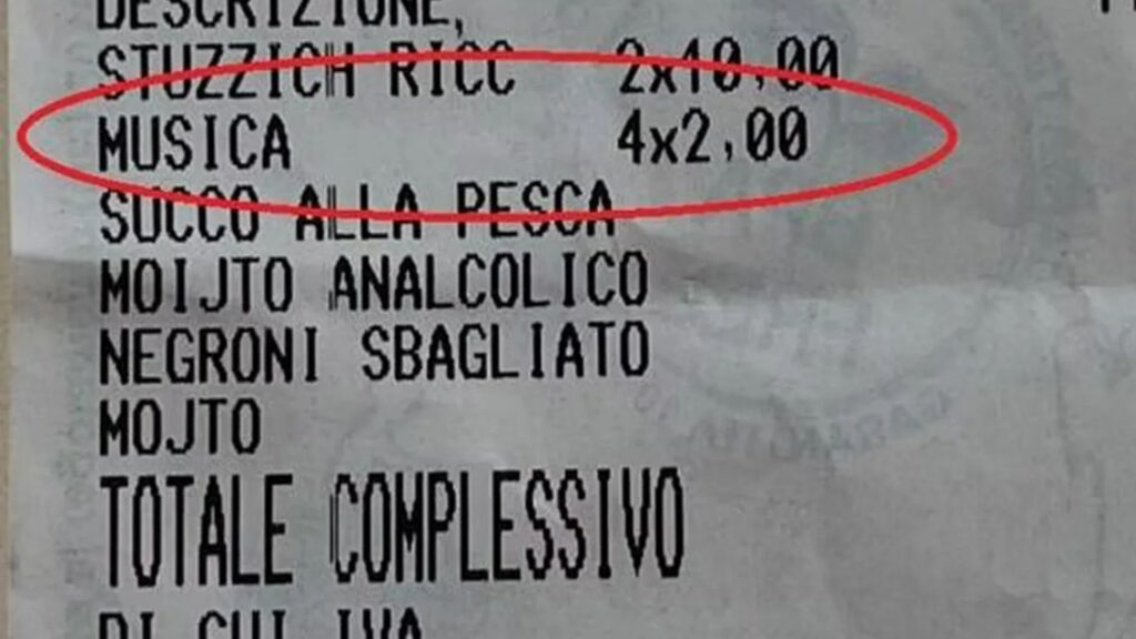 Fury as tourists charged £1.70 per person to listen to the background music while they ate at restaurant in Italy