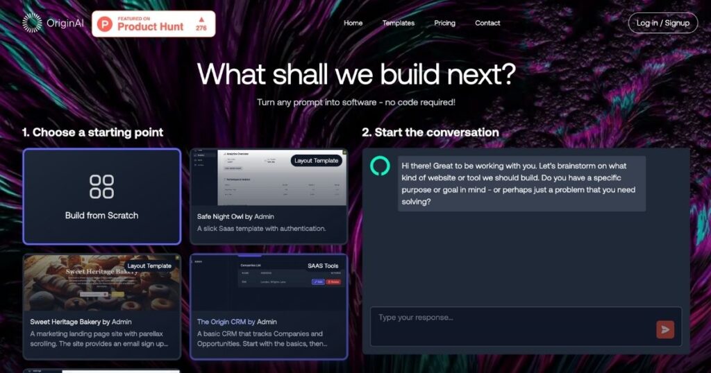 Origin AI: AI-Powered No-Code Application Builder