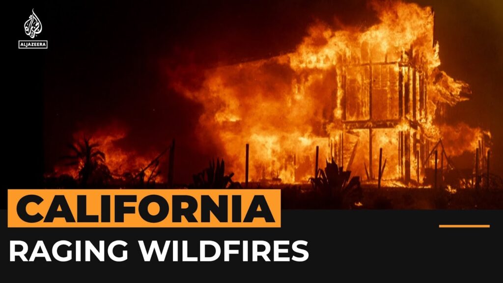 Raging US wildfires fuelled by strong winds destroy homes in California | AJ#shorts