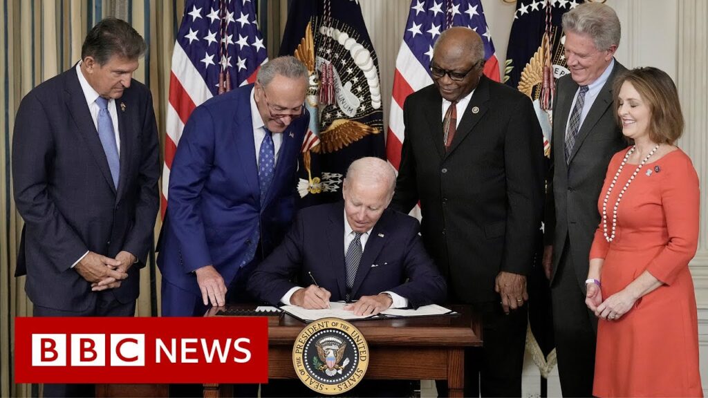 US President Joe Biden signs climate, tax and health bill into law – BBC News