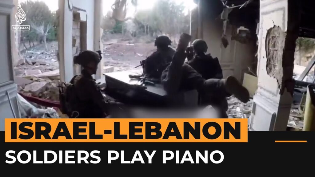 Israeli soldiers play piano in destroyed home in Lebanon | AJ#shorts