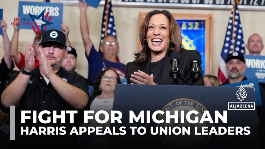 US Elections 2024: Auto workers in Detroit rally as Harris courts labour support