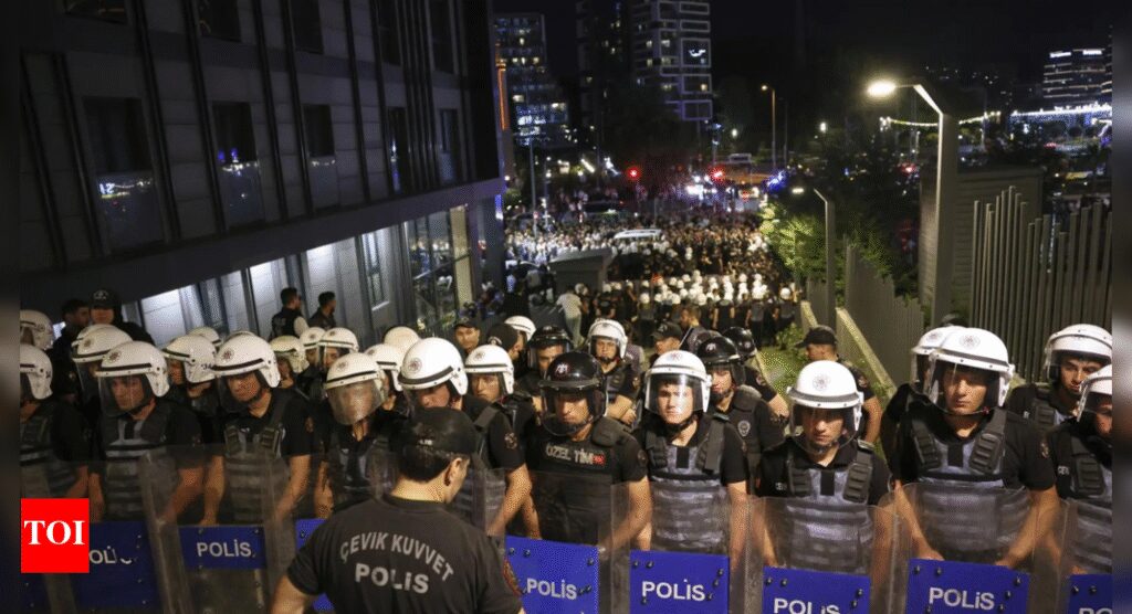 Tear gas, pepper spray fired: Protest erupts in Turkey over court ousting opposition – Watch