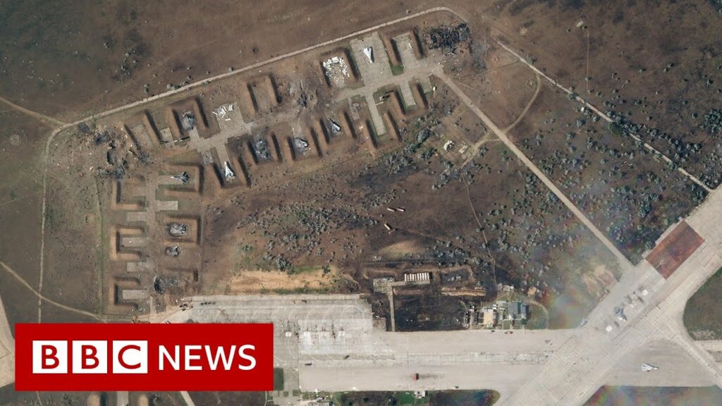 Satellite images show destroyed Russian warplanes at Crimea airbase – BBC News