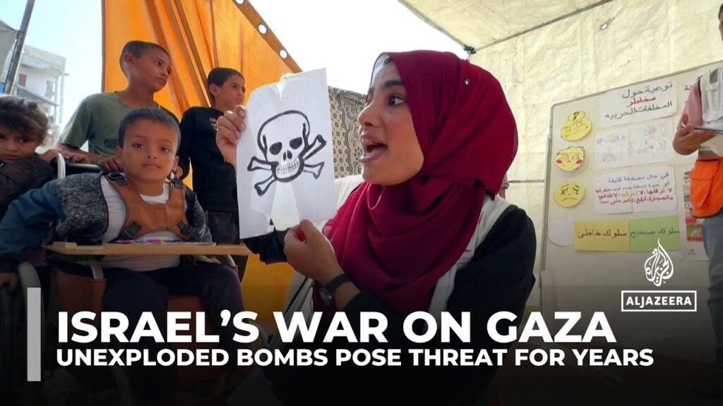 Children in Gaza learn to spot unexploded ordnance as Israeli unexploded bombs pose threat for years