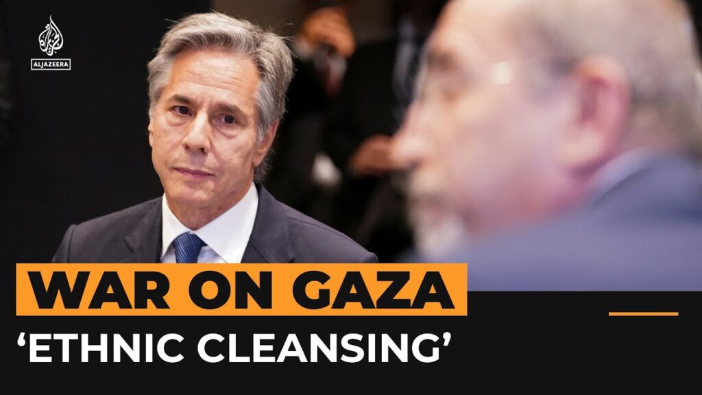 ‘Ethnic cleansing’ happening in Gaza, Jordan’s FM tells Blinken | AJ #Shorts