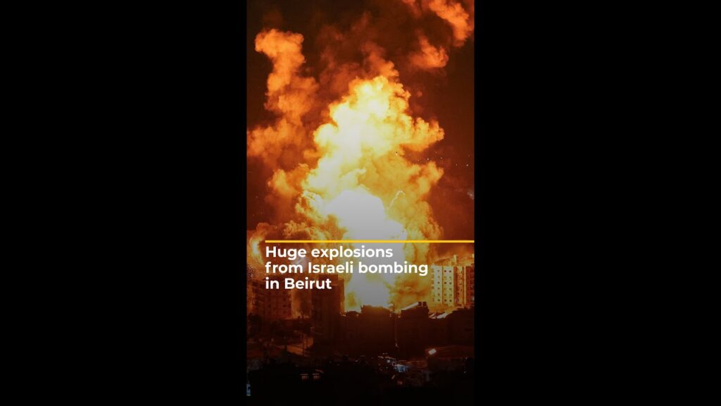 Israeli air attack causes huge explosions in southern Beirut | AJ #shorts