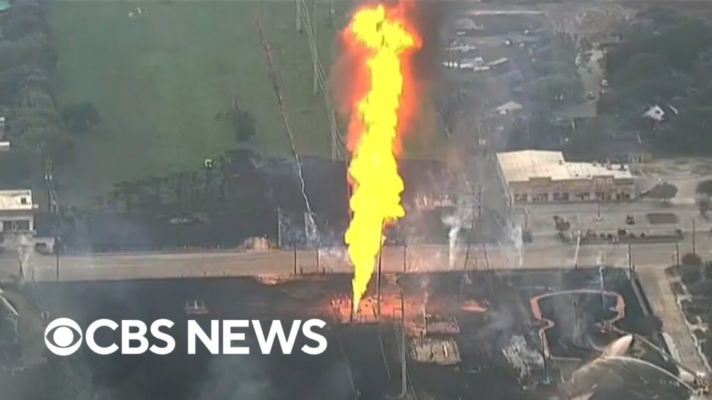 Fire still burning after gas pipeline blast near Houston, Texas