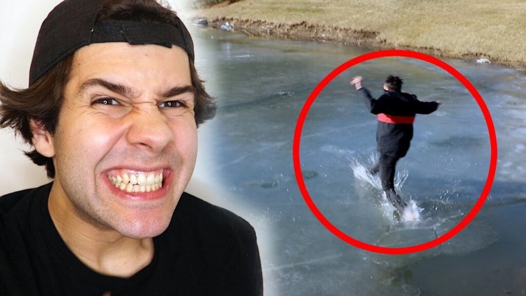 HE FELL THROUGH A FROZEN LAKE!!