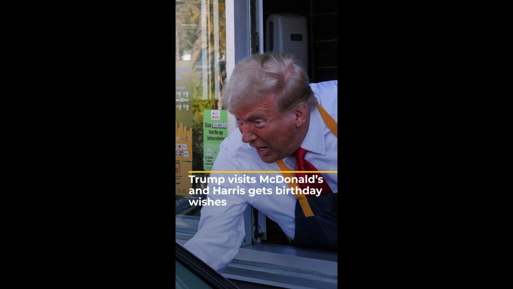 Trump visits McDonald’s and Harris gets birthday wishes | AJ #shorts