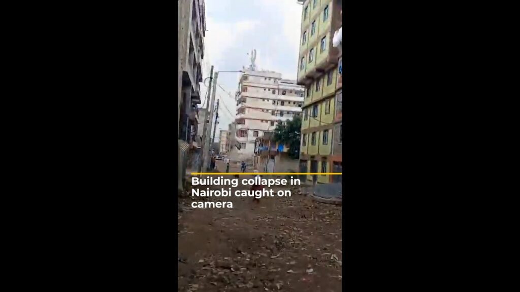 See the moment a seven-storey building collapses in Nairobi, Kenya | AJ #shorts