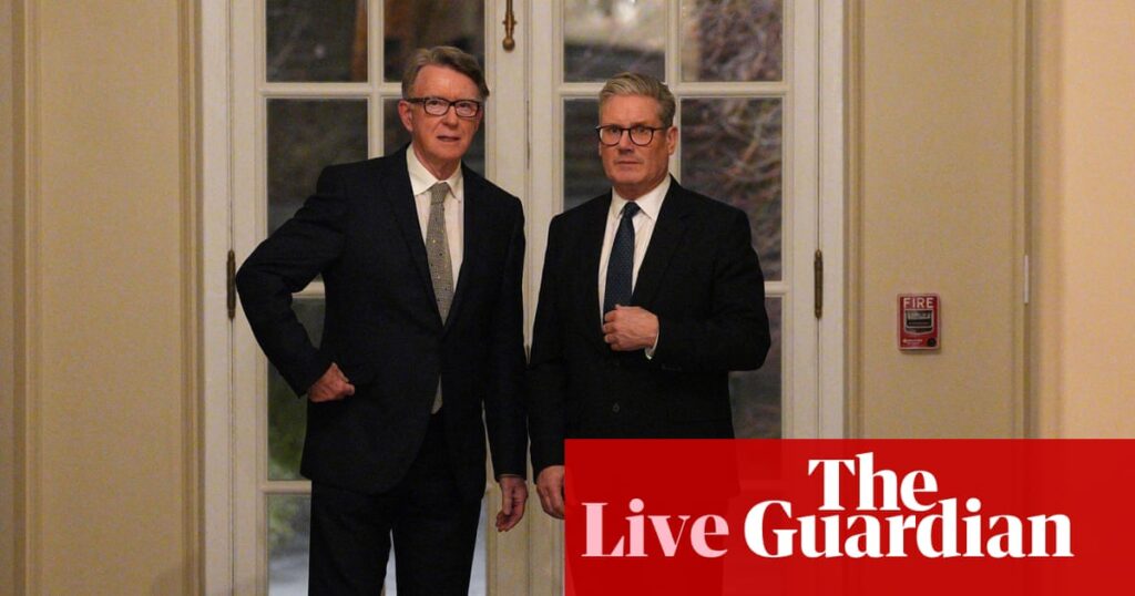 Starmer says he has confidence in Peter Mandelson amid calls to sack him over Epstein ties – UK politics live | Politics