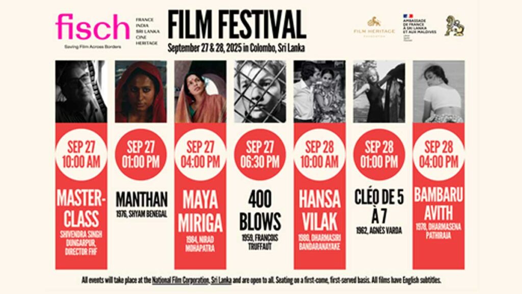 Restored classic films from Sri Lanka, France India shown from Sept 17