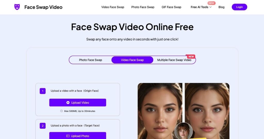 FaceSwapVideo AI: Free Face-Swapping Tool