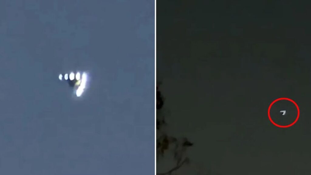 Haunting moment mystery V-shaped UFO hovers over Los Angeles in eerie vid as witness says ‘light was bigger than stars’