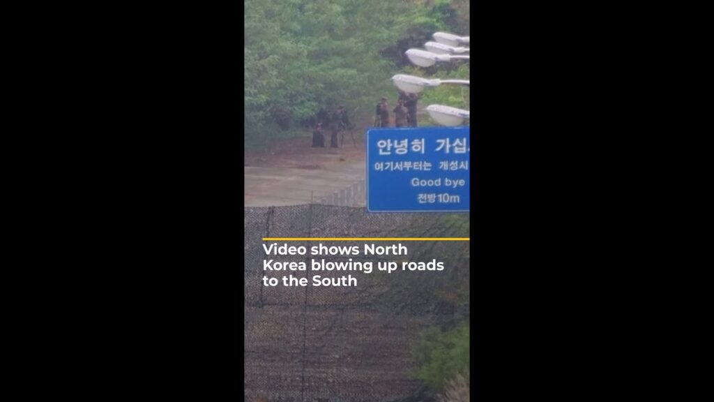 Video shows North Korea blowing up roads to the South | AJ #shorts