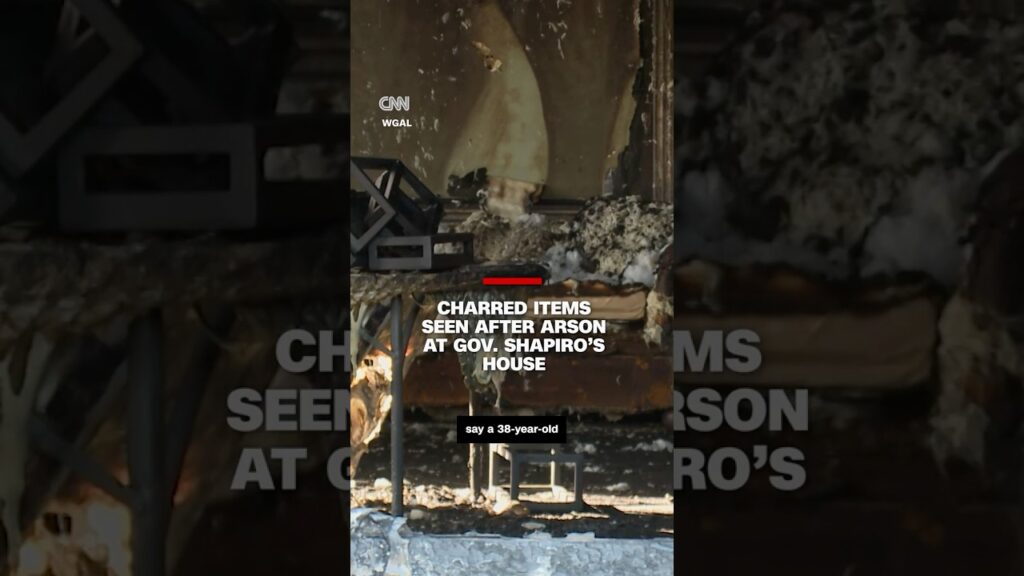 Charred items seen after arson at Gov. Shapiro’s house