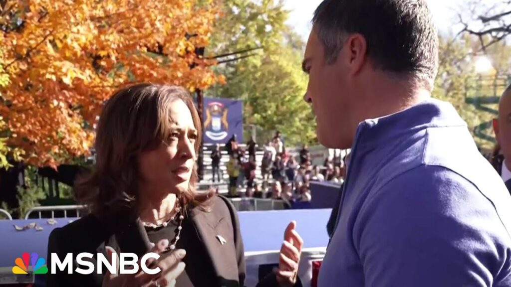 See Harris pressed on policy difference from Biden live on MSNBC