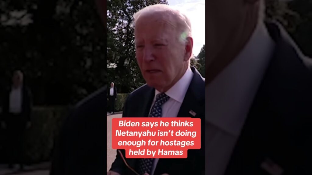 Biden says he thinks Netanyahu isn’t doing enough for hostages held by Hamas #shorts