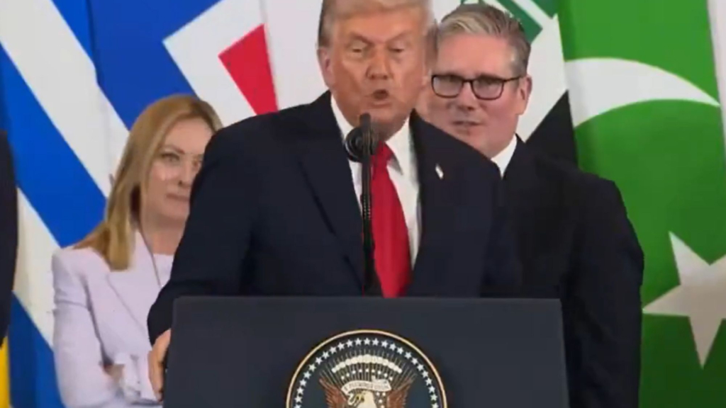 Painfully awkward moment Starmer steps forward ‘thinking Trump was asking him to speak’ at Egypt peace summit